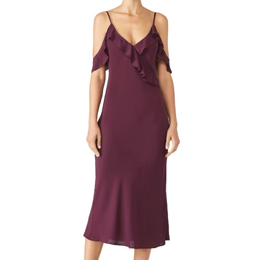 NWT Amanda Uprichard Anika purple chiffon midi dress size medium